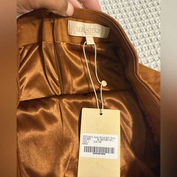 NWT MESHKI Elegant Strapless Brown Dress Size L - Picture 12 of 12